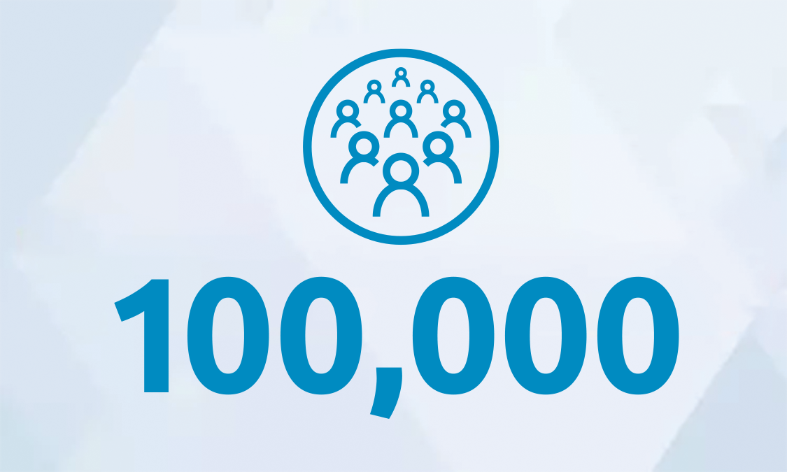 100,000 graphic